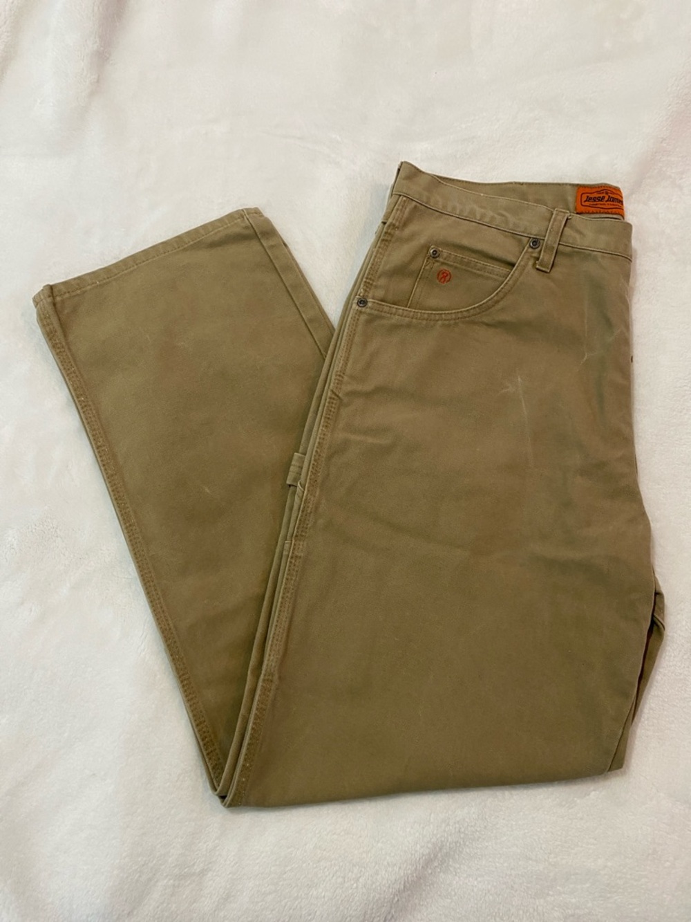 Jesse James Workwear 12 Oz Canvas Utility Carpenter‎ Pants Work Fit Mens 36x32